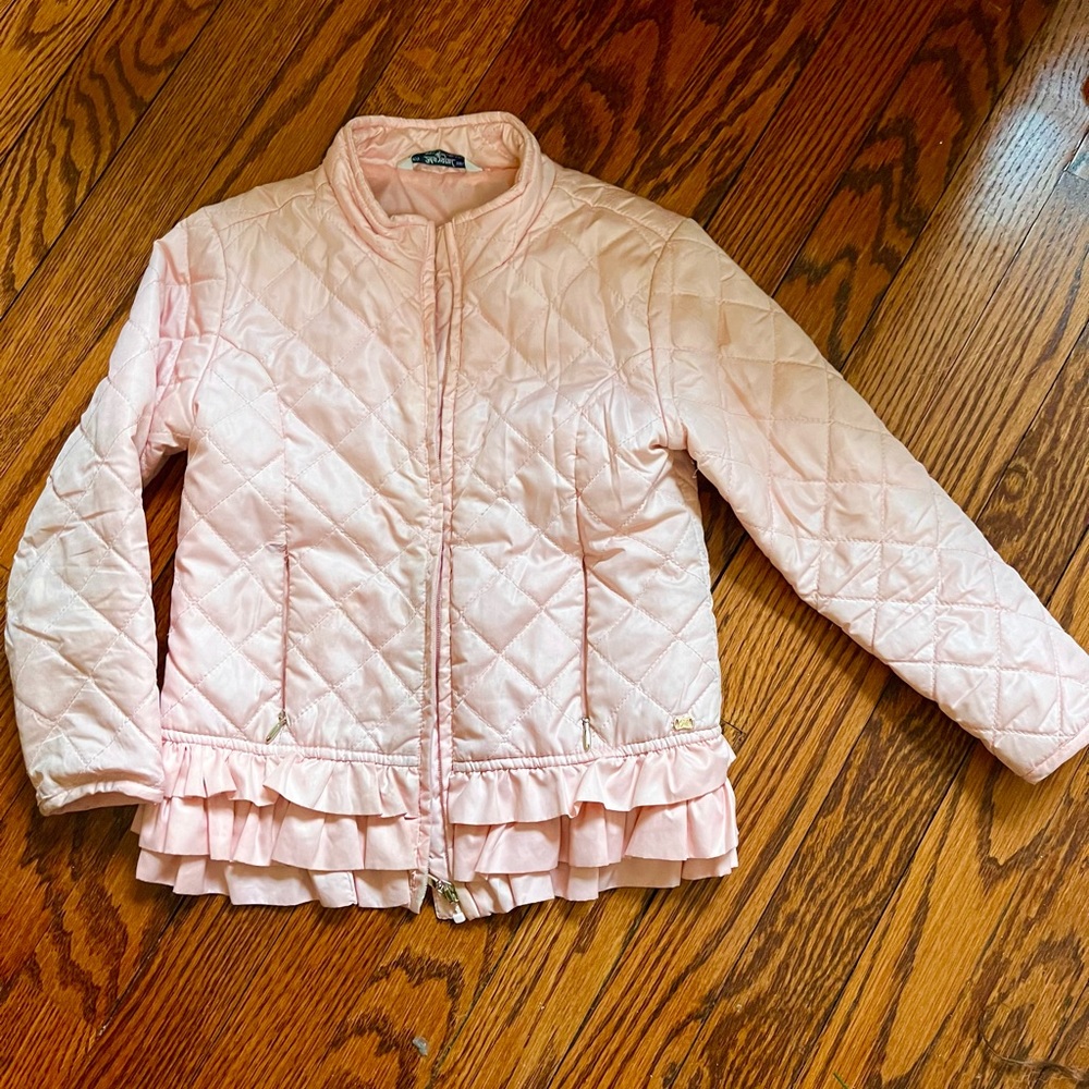 MAYORAL Light Quilted Ruffle Jacket Pink - Picture 3 of 4